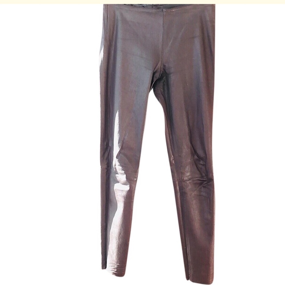Lapis Italia Fine leather pants in dark brown